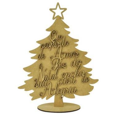 Imagem de Árvore de Natal com Frase e Base 40x30 Mdf Madeira - ATACADÃO DO ARTES