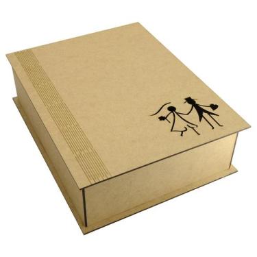 Imagem de Kit 2 Caixa Mini Vinho Chandon e 2 Taça Tampa Dobravel Casal Noivo Mdf