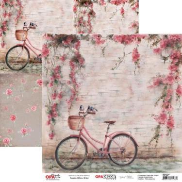 Imagem de Papel para Scrapbook Mayumi Takushi OPA - Bicicleta 1 - 2638 - Opa Cri