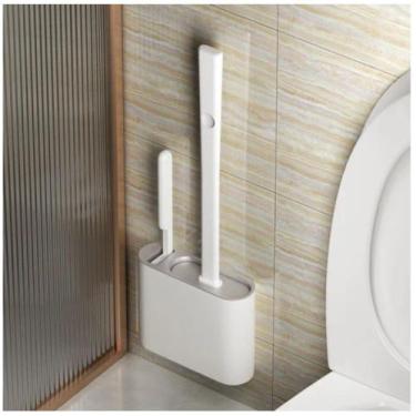 Imagem de Escova Sanitária De Silicone Flexivel Com Suporte Adesivo - Generic