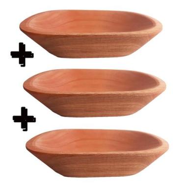 Imagem de Kit 3 Gamelas Artesanais Petisco Picados Churrasco Frutas Decoração Ma