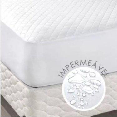 Imagem de Protetor Para Colchão Casal Padrão Ultrassônico Impermeável Branco - C