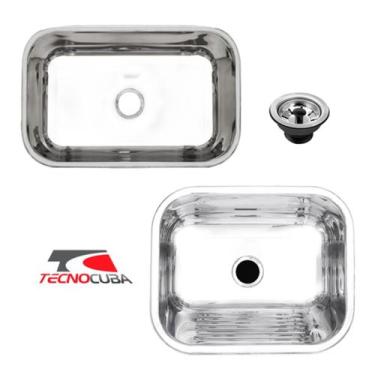 Imagem de Tanque Inox 50x40x22cm + Cuba Inox N2 56x34x17cm com Válvulas Gratuita