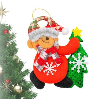 Imagem de Enfeite Árvore Natal Boneco Pendurar M Ursinho 16cm - Innovaree-Commer
