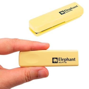 Imagem de Mini grampeador, grampeador pequeno, fino, plano, compacto, portátil, fino, fofo, para escritório, estudantes, sala de aula, viagem escolar (amarelo)