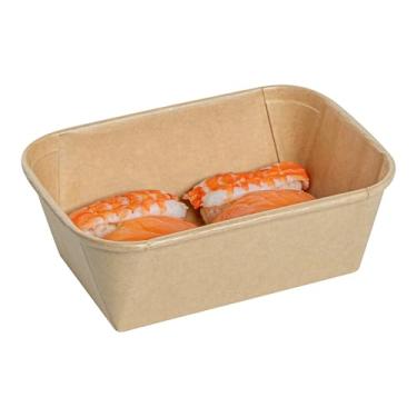 Imagem de Restaurantware - Bandejas de sushi Matsuri Vision 16 x 11 x 5 cm, 50 caixas de embalagem de sushi à prova de gordura - tampas vendidas separadamente, descartáveis, recipientes de sushi de papel kraft,