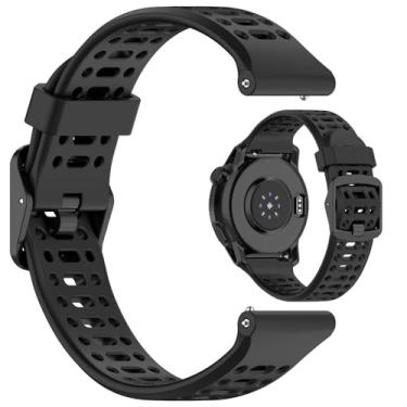 Imagem de MOTONG Pulseira de substituição de silicone de 22 mm compatível com Coros (preto)