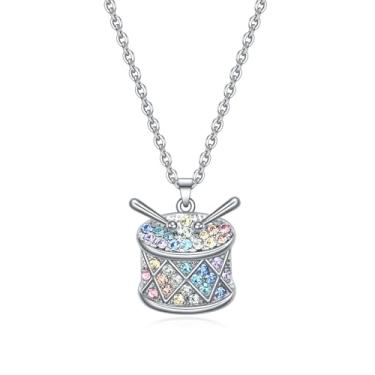 Imagem de VEEHOO Colar de violino/guitarra/piano/trompete/saxofone, harpa/tambor/violoncelo para meninas, mulheres, amantes de música, joias presentes para mulheres e meninas, Strass, Strass