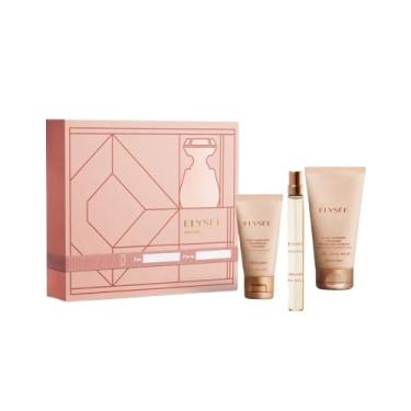 Imagem de Kit Combo Presente Elysée: Eau de Parfum 10ml, Creme Acetinado Corporal 75g, Creme Acetinado para Mãos 30g