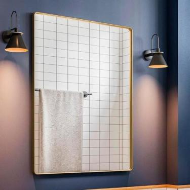 Imagem de Espelho Decorativo Estilo Industrial Hebrew Dourado