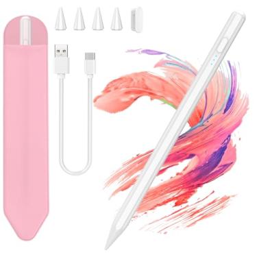 Imagem de COO Caneta Stylus para iPad 9ª e 10ª geração com rejeição de palma, carregamento rápido de 30 minutos, compatível com Apple iPad Pro 2018-2023 de 11 polegadas/12,9 polegadas, iPad Air 3/4/5, iPad mini