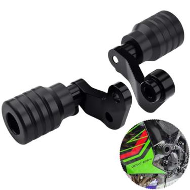 Imagem de HRuizq Protetor de queda de carenagem de motor de colisão de quadro de motocicleta compatível com Ninja ZX-6R ZX6R ZX636 2024 (preto)