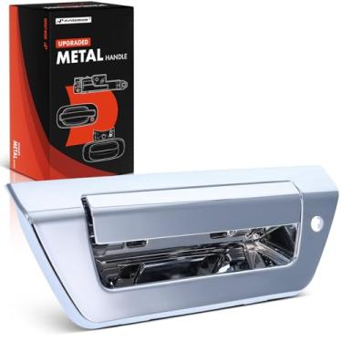 Imagem de A-Premium Alça de porta traseira de metal atualizada com fechadura compatível com Ford F-150 F150 2015 2016 2017, cromada, substituição # FL3Z-9943400-HA