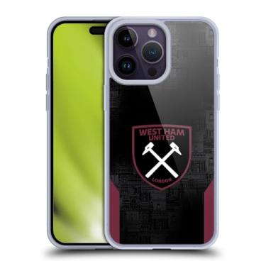Imagem de Head Case Designs Capa de gel macio oficialmente licenciada pelo West Ham United FC Away 2024/25 Crest Kit compatível com Apple iPhone 14 Pro Max