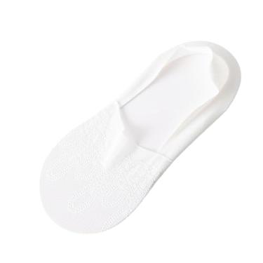 Imagem de chanstore 3 pares - Meias femininas finas para primavera e verão, malha antiderrapante, respirável, invisível, meias brancas
