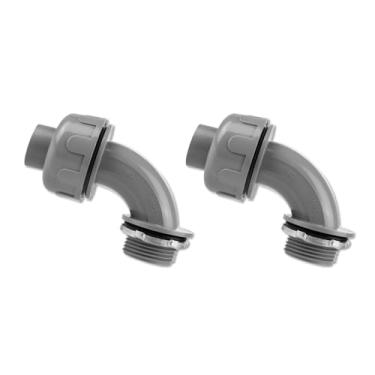 Imagem de Joyangy Conexões de conector de conduíte elétrico de cotovelo de 90 graus NPT estanque líquido, não metálico, 2 peças, conectores de conduíte de PVC flexíveis para uso interno e externo