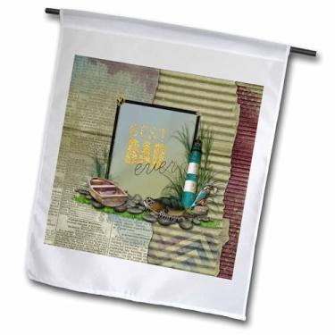 Imagem de 3dRose fl_239587_1 Lighthouse, Kingfisher, barco a remessa, cobra, pedras, grama, bandeira de jardim Best Dad Ever, 30 x 45