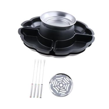 Imagem de IEUDNS Pote de fondue para derreter doces, pote para derreter chocolate, 4 bandejas removíveis, torrador elétrico sem para presente de feriado