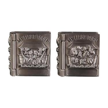 Imagem de Amagogo 2x caixa de dente do bebê primeira onda caixa de lembrança caiu dente caixa de armazenamento de lembrança presente de aniversário caixa de, Argento