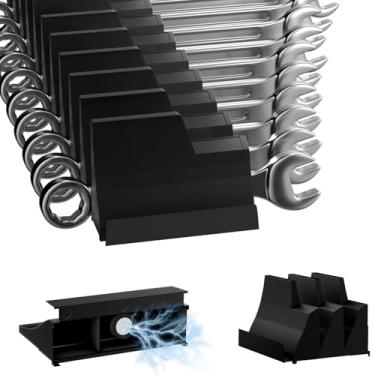 Imagem de Organizador de chave inglesa, 20 peças para caixa de ferramentas, organizador modular de chaves com etiqueta, organizador de caixa de ferramentas, organizador de chaves magnéticas para gaveta de caixa