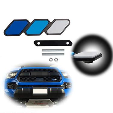 Imagem de GTINTHEBOX Emblema de grade frontal tricolor para decoração de carro, caminhão, etiqueta adequada para Tacoma 4Runner Tundra Sequoia Rav4 Highlander
