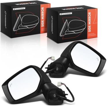 Imagem de A-Premium Par (2) espelhos retrovisores elétricos do lado do motorista e do passageiro - compatível com Subaru WRX 2016-2021 - Retrovisor retrovisor externo preto dobrável manual aquecido com seta e