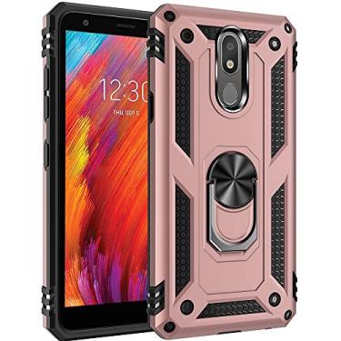 Imagem de Capa de impacto de queda de grau militar para LG Aristo 4 Plus, LG Aristo 4+/Aristo4/K30 2019/Prime 2/Escape Plus capa de metal com anel giratório suporte magnético para carro armadura resistente