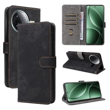 Imagem de Capa compatível com Redmi K80 / K80 Pro, compatível com Xiaomi Poco F7 Pro/Poco F7 Ultra, couro PU, capa flip preta