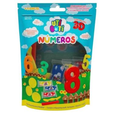 Imagem de Kit Massa de Modelar Números com Molde 3D Utiguti - 150g