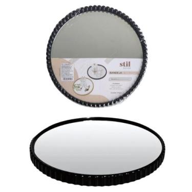 Imagem de Bandeja Espelho Redondo 22,5cm Decoração Luxo Mesa ou Parede - Equipe 