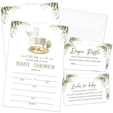 Imagem de Convites de chá de bebê para meninos e meninas, convites de chá de bebê com envelopes, conjunto de 25 cartões de convites de preenchimento revelados de gênero com envelopes e cartões de solicitação de