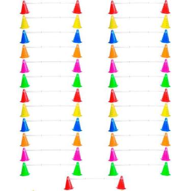 Imagem de Kit Agilidade Treinamento Funcional 50 Cones com Barreira - Natural Fi