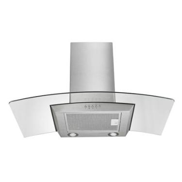 Imagem de Coifa de Vidro Curvo 90cm, Luz LED e 3 Níveis p/ Fogão 6 Bocas 127v-234w Inox Multilaser - CE063OUT [Reembalado] CE063OUT