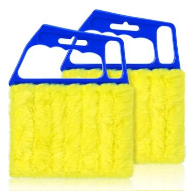 Imagem de 2025 Upgrade 2 peças ferramenta de limpeza de persianas, limpador de janela microfibra lavável, 7 dedos espanadores para limpeza de janela, ventilação de ar condicionado