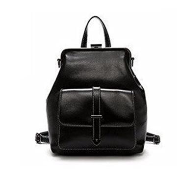 Imagem de Mochilas femininas vintage de couro PU bolsas escolares para adolescentes meninas mochila para bolsa de ombro feminina(Black)