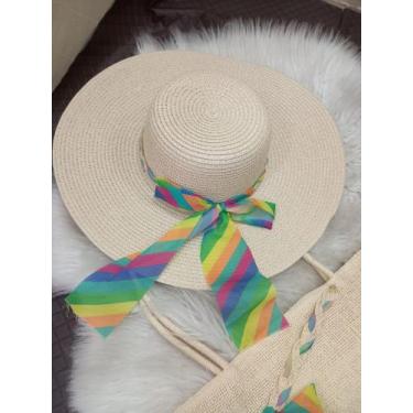 Imagem de bolsa de praia moda praia com chapeu laço - Rainha da lingerie, Beje, 