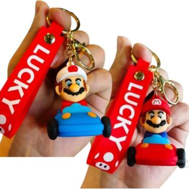 Imagem de Kit Chaveiro Super Mario Kart Personagem Coleção Chave Carro Bolsa - P