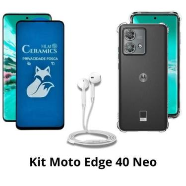 Imagem de Capa Transparente + Película Fosca Privacidade + Fone de Ouvido para M