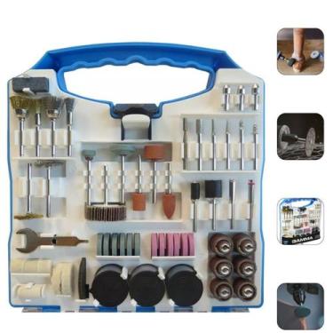 Imagem de Kit de Acessórios para Micro Retífica 180 Peças Gamma Rebolo Lixa Broc