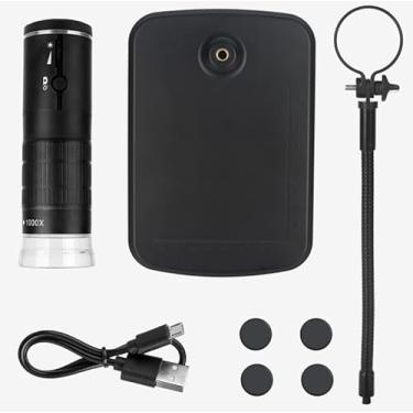 Imagem de Microscópio digital HD1080P 1000X Microscópio 8 LED Lupa eletrônica portátil para iPhone, iPad F210