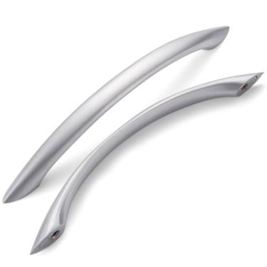 Imagem de L&lonpa Pacote com 10 puxadores de armário cromados foscos - 128 mm com espaçamento de parafuso, ferragens, puxadores de armário de estilo moderno para armários de cozinha, armário, quarto, banheiro,