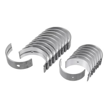 Imagem de ACROPIX Kit de rolamento principal e biela Nº 1170171020/1304171021 para Toyota Hilux 1982-1985 Rolamento da haste do virabrequim do motor metal prateado 18 peças