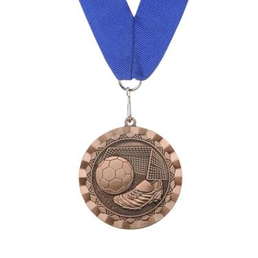 Imagem de PATIKIL Medalha de Prêmio, Troféu de Prêmio de Futebol de 7,6 cm com fita de pescoço Prêmio de lembrancinha de festa de futebol para eventos esportivos, bronze