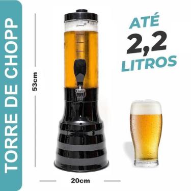 Imagem de 3 Torre De Chopp Beer 2.2 Litros Giratória C/6 Tubo Gelante - FULL SHO