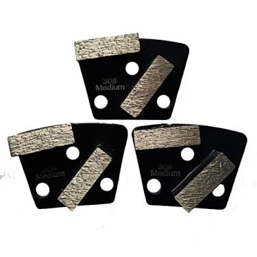 Imagem de Generic 3 Peças Trapezoidais 3 Furos Sinterização Geral Diamante Moagem Disco Bloco Médio Para Concreto Epóxi Piso Moagem Máquina (30#)