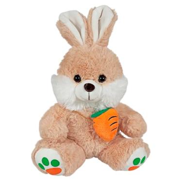 Imagem de Coelho De Pelúcia Com Cenoura Especial Páscoa 22cms (Marrom)