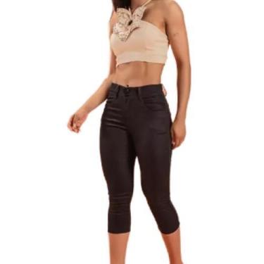 Imagem de Calça Feminina Capri Sarja Black Jeans - 24781, Preto, 46