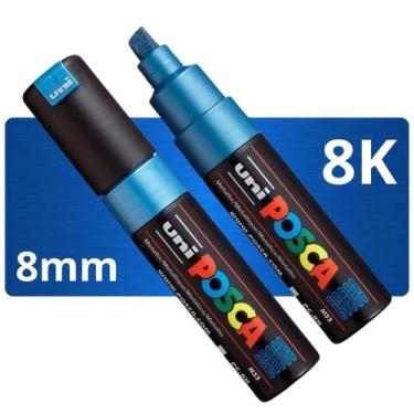 Imagem de Caneta Posca Pc 8k - 8.0mm Ponta Chanfrada - Uniball - Cores Metálicas
