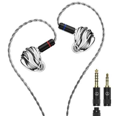 Imagem de LEAUDIO Fones de ouvido TRN Shell 4DD híbridos planares com cabo destacável de 2 pinos, design de bocal intercambiável (sem microfone)