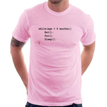 Imagem de Camiseta Eat Poo Sleep Código - Foca na Moda, Rosa bebê, G